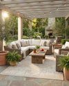 Patio Heritage Collection Area Rug - Santorini Rectangle Khaki  lifestyle 17