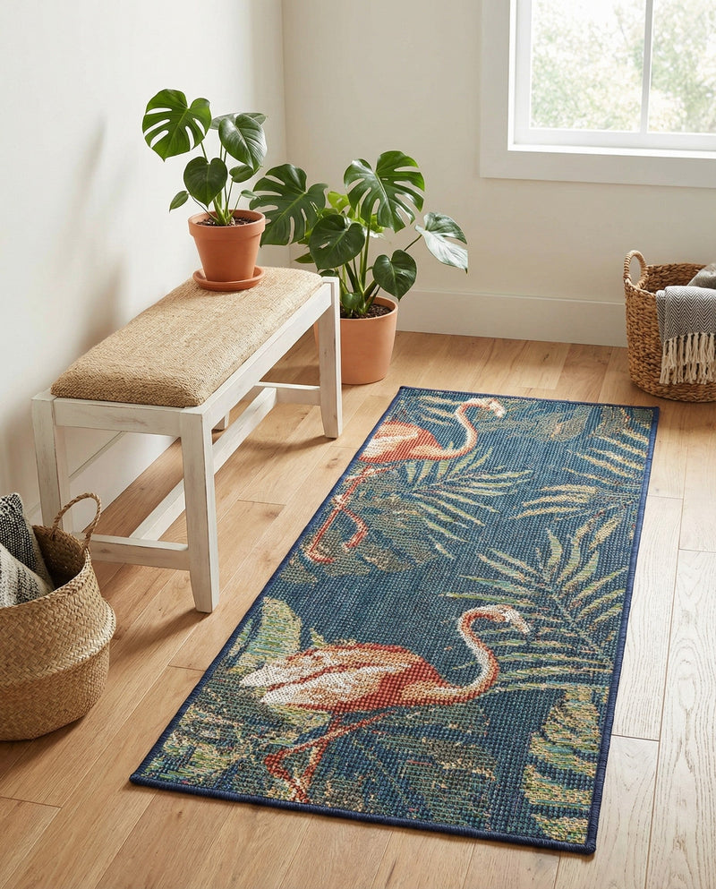 Coastal Terrace Collection Area Rug - Seabreeze Runner Navy Blue  lifestyle 48
