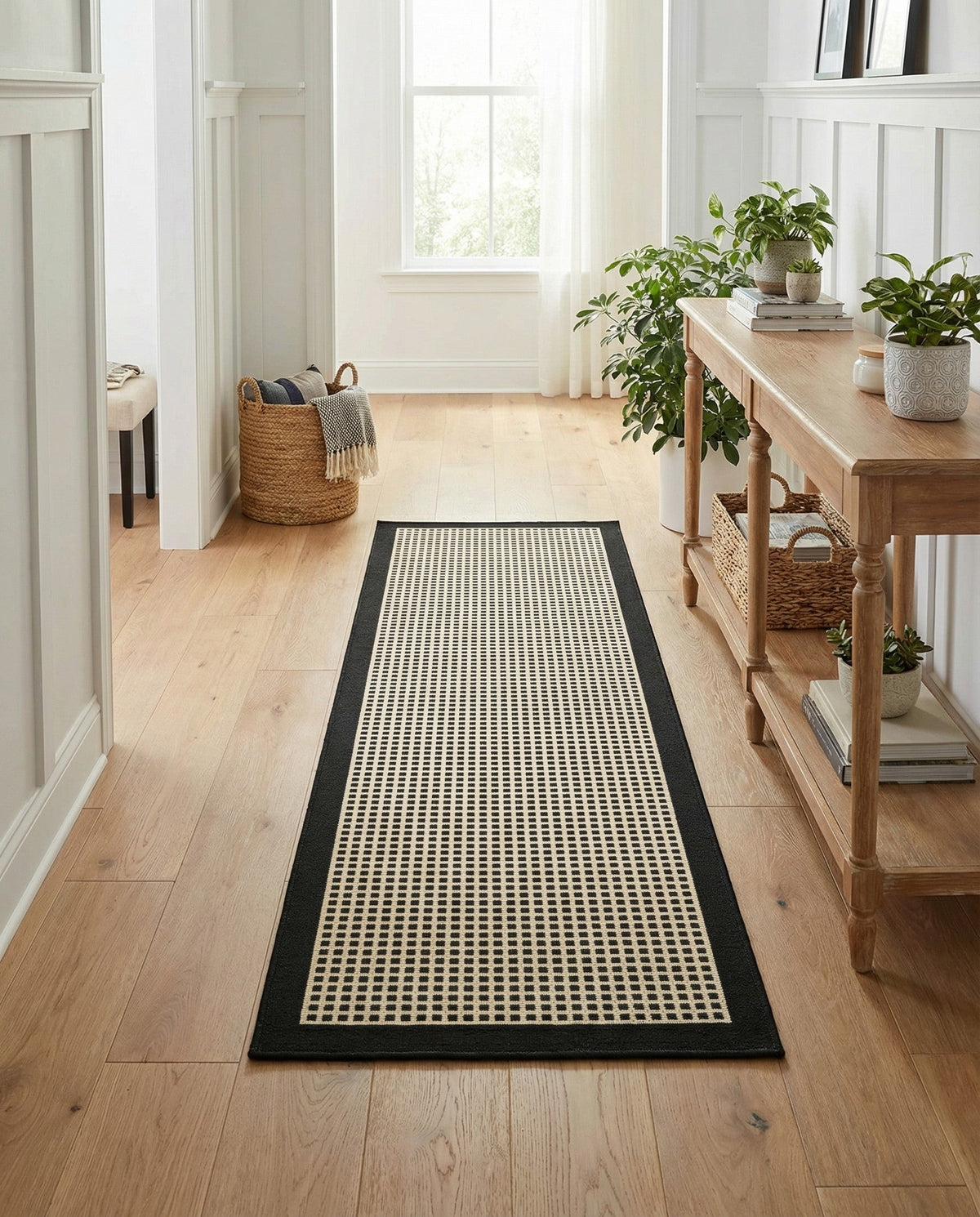 Terrace Fringe Collection Area Rug - Oceanside Runner Black  lifestyle 147