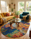 Caribbean Cove Collection Area Rug -  Bequia Oval Multi  lifestyle 39