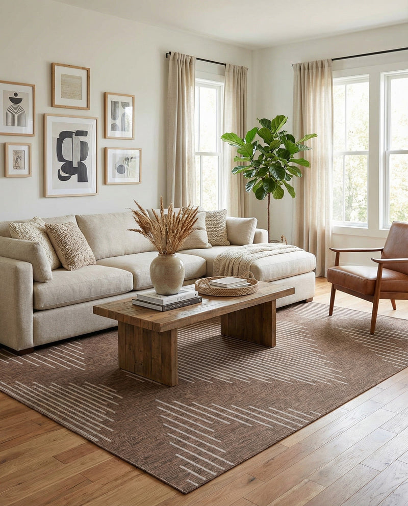 Urban Terrace Collection Area Rug -  Chelsea (Brown) Rectangle Brown  lifestyle 10