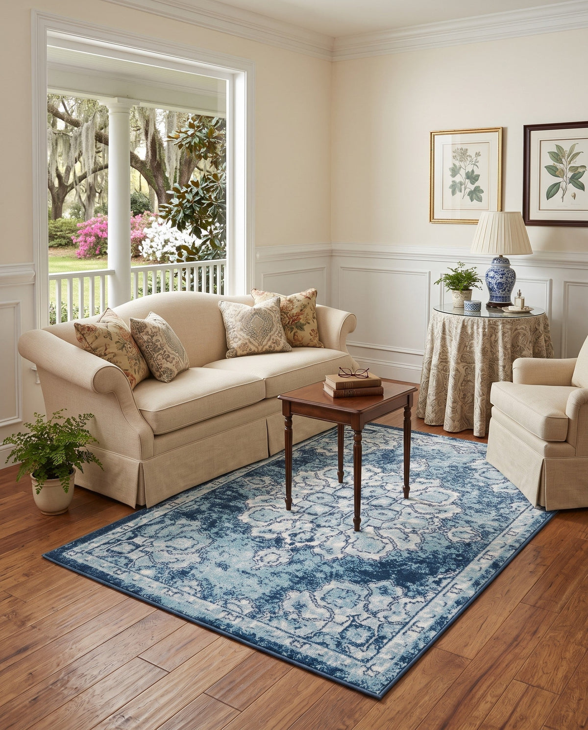 Beverly Grove Collection Area Rug - Melrose (Navy Blue) Rectangle Navy Blue  lifestyle 28