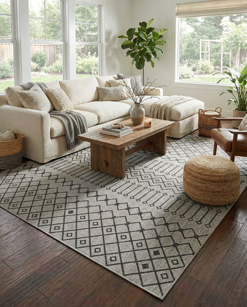 Savannah Pergola Collection Area Rug -  Pergola (Gray) Rectangle Gray  lifestyle 26