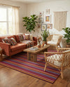 Seaside Stripes Collection Area Rug - Azul Rectangle Multi  lifestyle 37