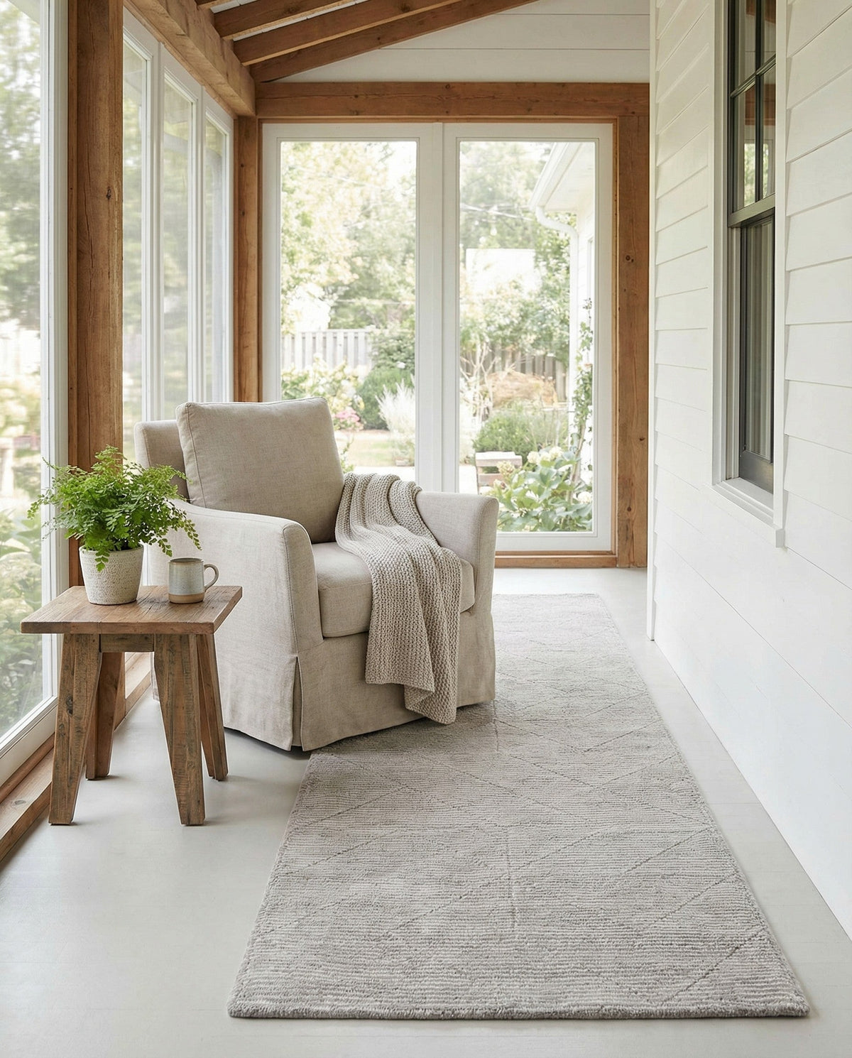Nordic Loom Geometric Collection Area Rug - Oslo Runner Steel gray  lifestyle 127