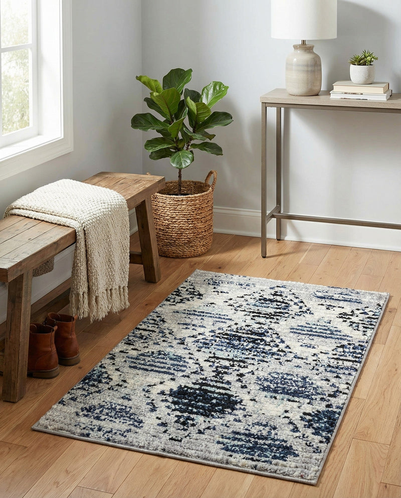 Marrakech Mosaic Collection Area Rug -  Atlas Rectangle Blue Gray  lifestyle 11