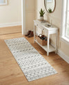 Mediterranean Lattice Collection Area Rug - Santorini (Ivory and Gray) Runner Ivory and Gray  lifestyle 72