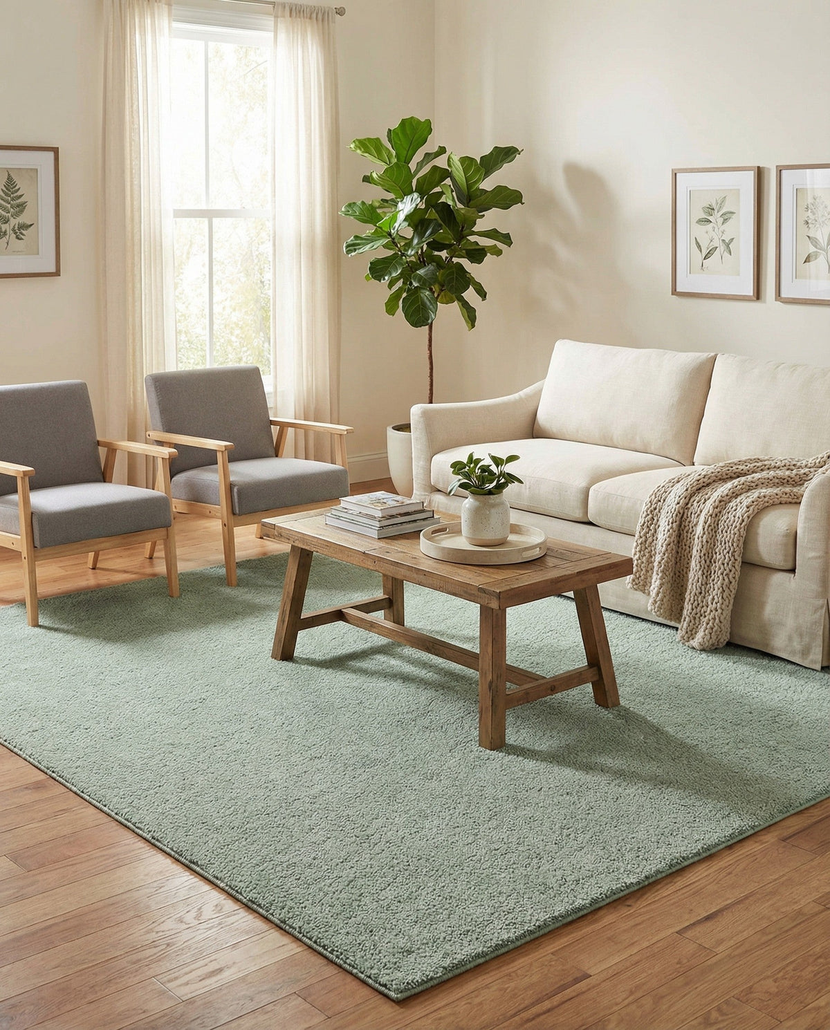 Solid Shag Seaside Collection Area Rug - Azure Cove (Sea Salt Blue) Rectangle Sea Salt Blue  lifestyle 8