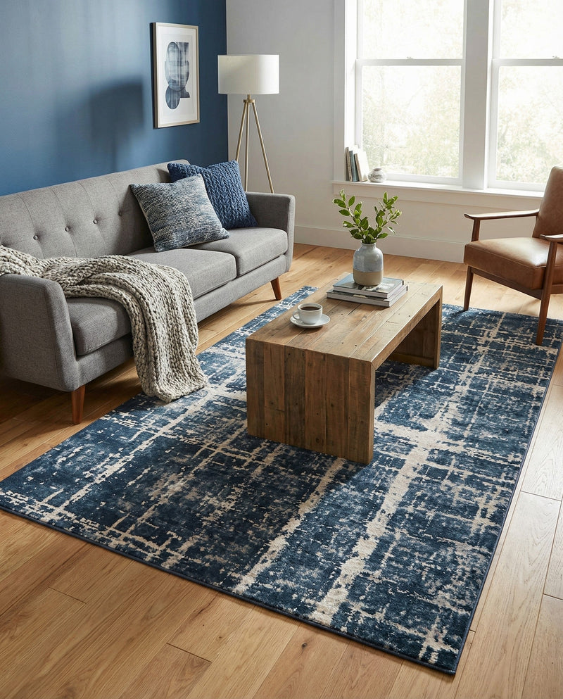 Metro Heights Collection Area Rug -  Flatiron Rectangle Navy Blue  lifestyle 22