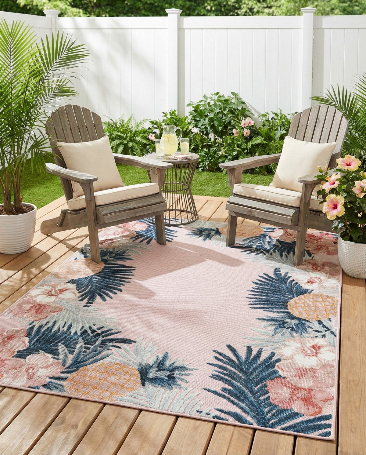 Seaside Blooms Collection Area Rug - Haven Rectangle Pink  lifestyle 5