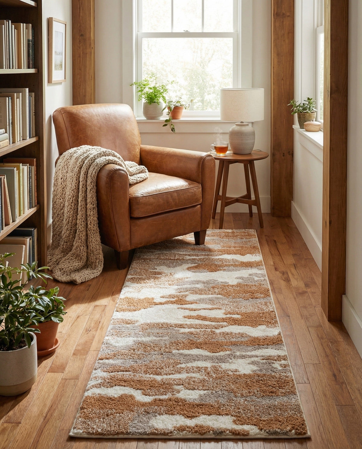 Sienna Collection Area Rug -  Veneto Runner Caramel and Ivory  lifestyle 95
