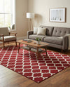 Lattice Gardens Collection Area Rug -  Bloomfield (Dark Terracotta) Rectangle Dark Terracotta  lifestyle 5