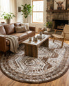 Savannah Elegance Collection Area Rug -  Tybee (Brown) Oval Brown  lifestyle 53