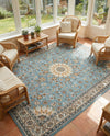 Patio Heritage Collection Area Rug -  Bower Rectangle Blue  lifestyle 35