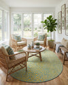 Urban Oasis Rugs Collection Area Rug -  Terrace (Yellow and Aqua) Oval Yellow and Aqua  lifestyle 42