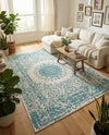 Patio Heritage Collection Area Rug -  Lafayette (Aqua) Rectangle Aqua  lifestyle 16