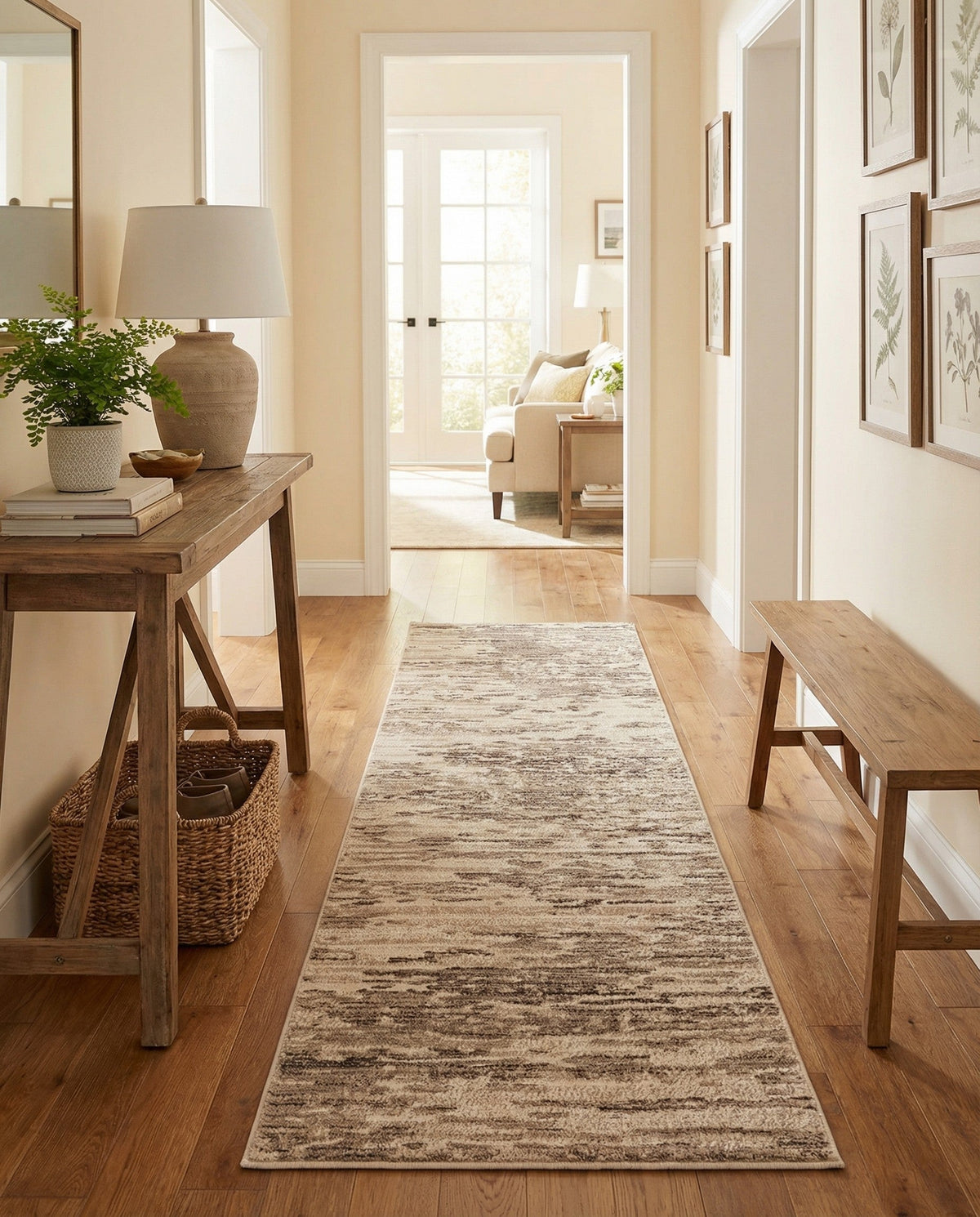 Serenity Sands Collection Area Rug - Dunescape Runner Brown  lifestyle 122