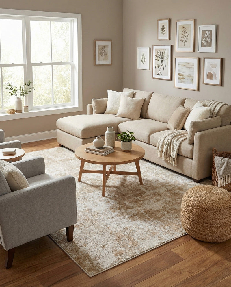 Luminara Sands Collection Area Rug - Elysium (Sand) Rectangle Sand  lifestyle 17