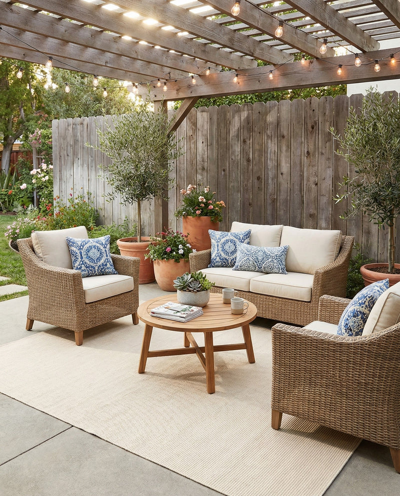 Jill Zarin Sedona Oasis Outdoor Collection Area Rug - Coconino (Pebble Stones) Rectangle Pebble Stones  lifestyle 3