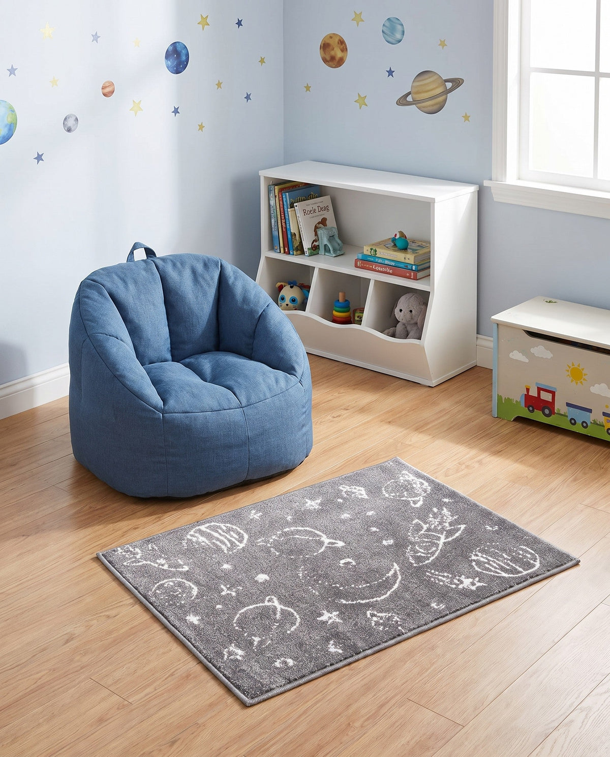 Wonder Tykes Collection Area Rug -  Jigsaw Rectangle Gray  lifestyle 27