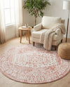 Cambridge Classics Collection Area Rug -  Pembroke (Pink) Round Pink  lifestyle 27