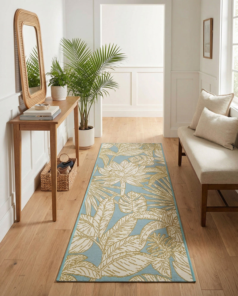 Seaside Blooms Collection Area Rug -  Shalimar Runner Soft Blue  lifestyle 55