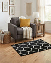 Trellis Mosaic Collection Area Rug -  Pergolatown (Black) Rectangle Black  lifestyle 3