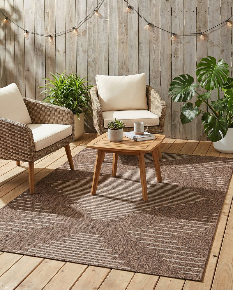 Urban Terrace Collection Area Rug -  Chelsea (Brown) Rectangle Brown  lifestyle 16