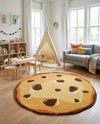 Whimsy Wonders Wool Collection Area Rug -  Lagoon Round Light Brown  lifestyle 10