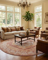 Patio Heritage Collection Area Rug -  Augusta (Rust Red) Round Rust Red  lifestyle 59