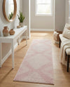 Seychelles Stripes Collection Area Rug - Mahe (Pink) Runner Pink  lifestyle 53