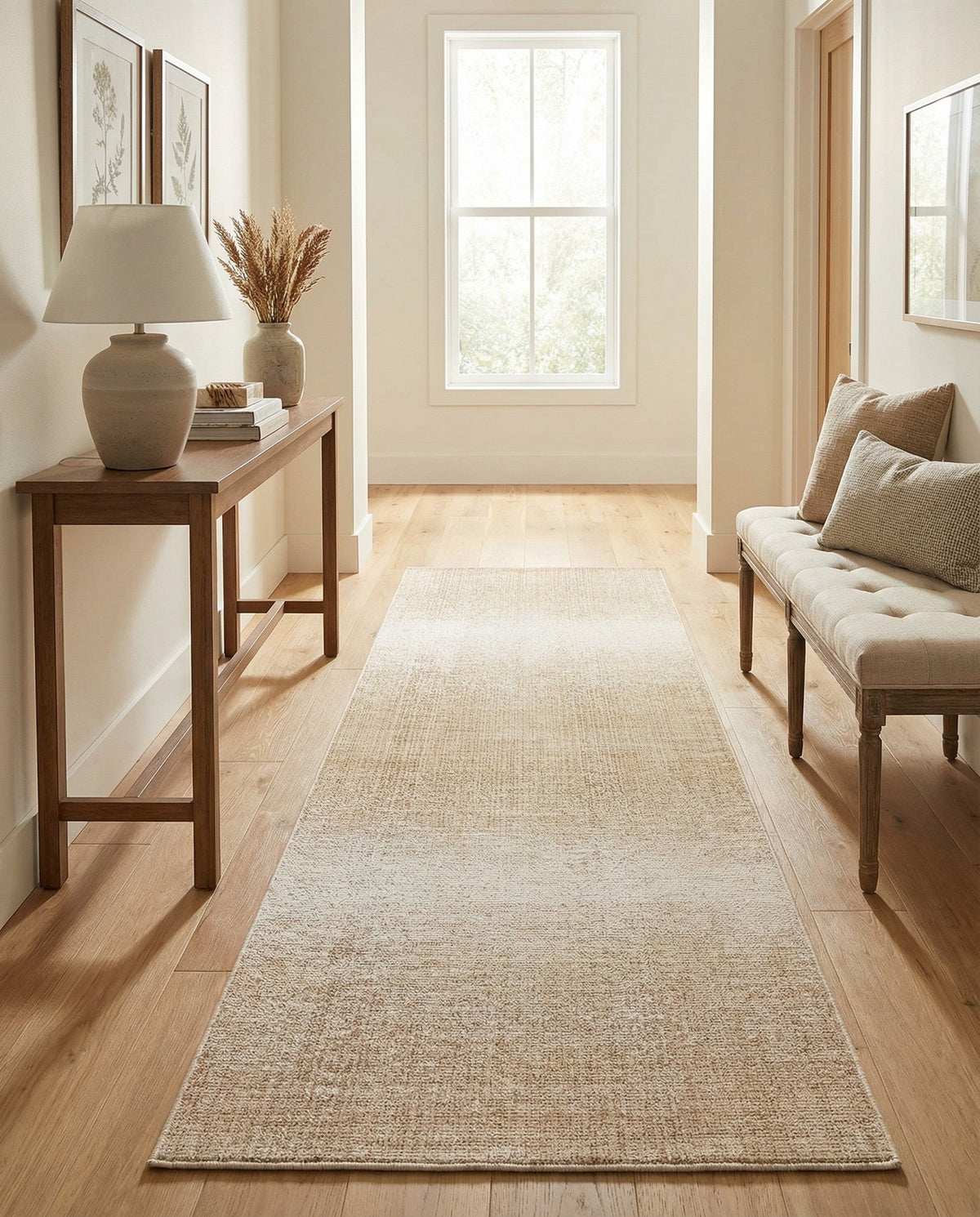 Jewel Oasis Collection Area Rug - Sapphire (Ivory) Runner Ivory  lifestyle 113