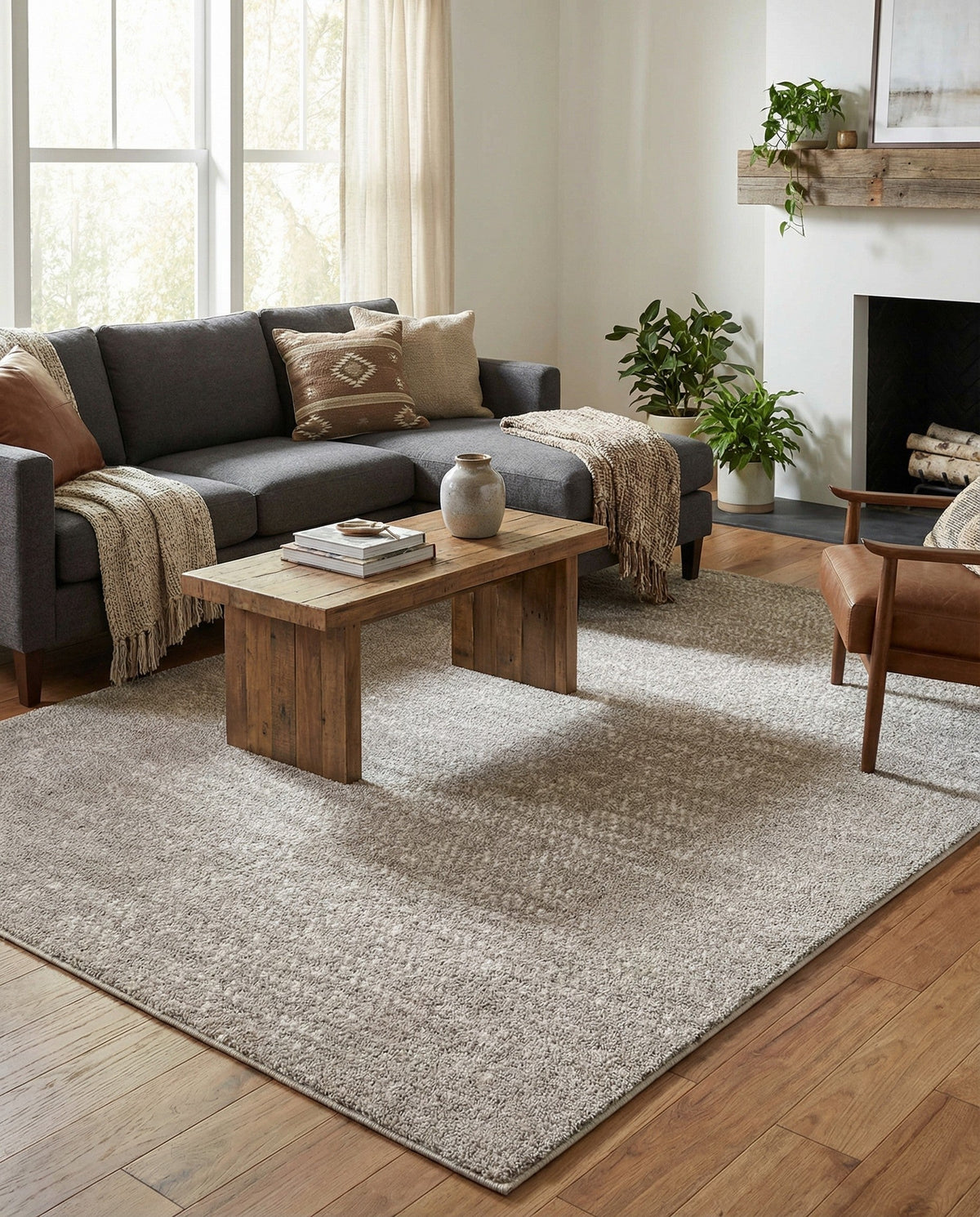 Sienna Collection Area Rug -  Verona Rectangle Cloud Gray  lifestyle 54