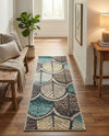 Outdoor Marrakesh Collection Area Rug -  Rabat Runner Gray Blue Ivory  lifestyle 48