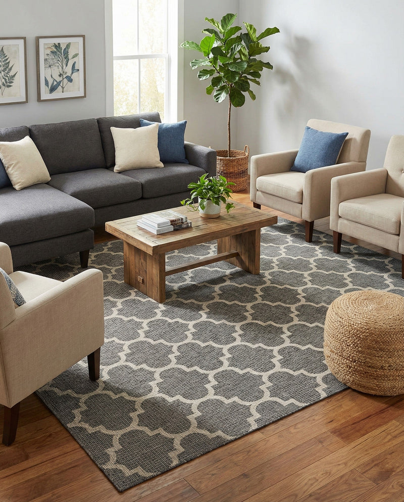 Savannah Pergola Collection Area Rug - Arbor (Black) Rectangle Black  lifestyle 21