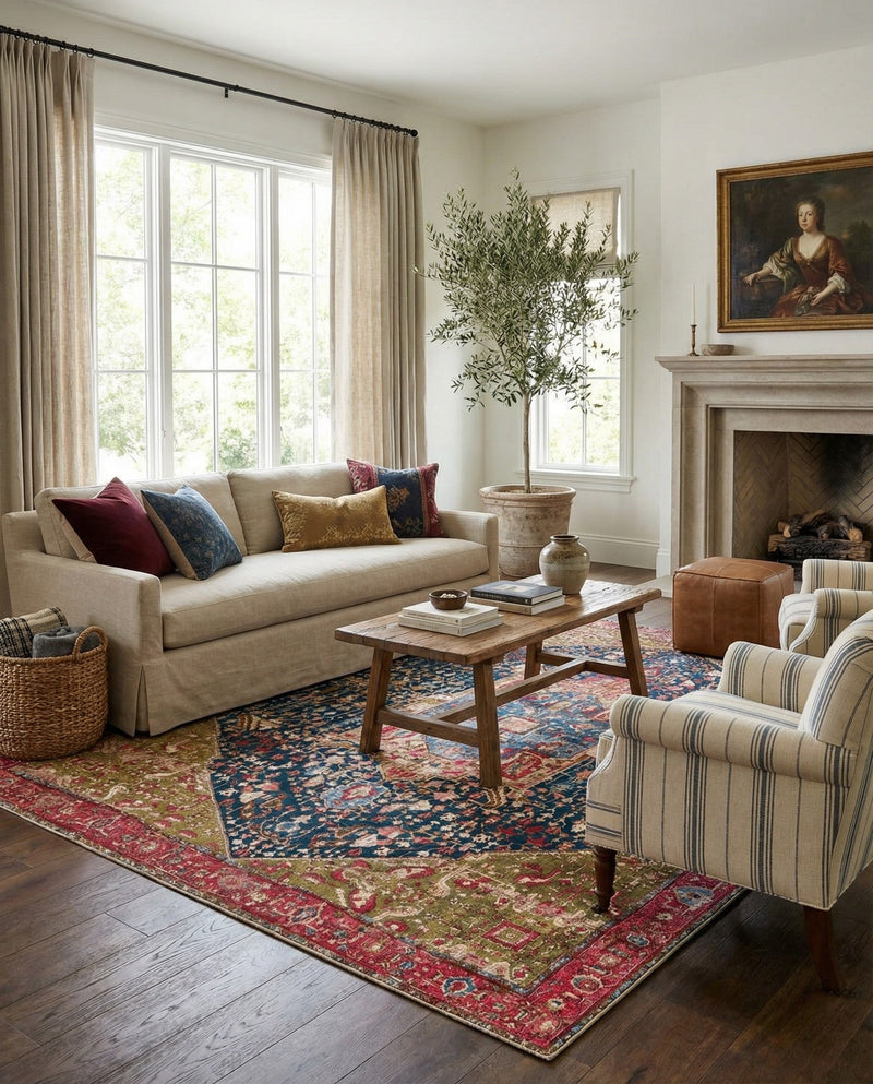 Patio Heritage Collection Area Rug -  Sanctuary Rectangle Multi  lifestyle 49