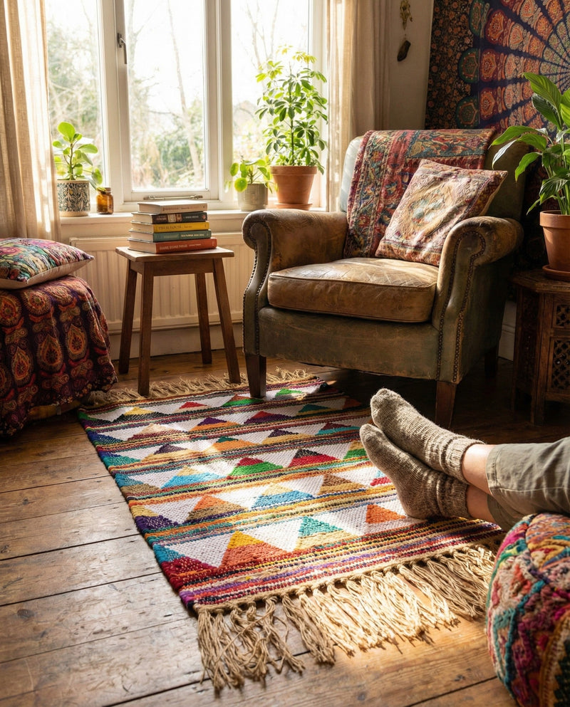 Tulum Trellis Collection Area Rug - Mysore Rectangle Multi  lifestyle 14