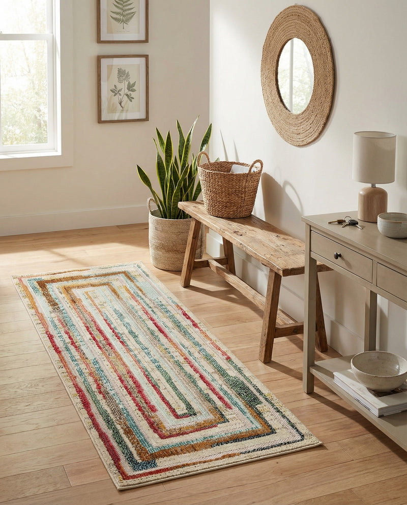 Outdoor Marrakesh Collection Area Rug -  Ouarzazate Runner Multi Beige  lifestyle 74