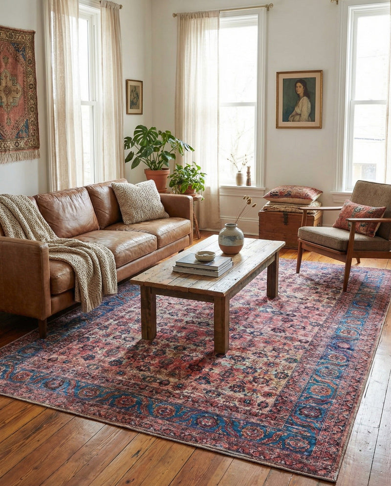Zahara Oasis Collection Area Rug -  Meknes Rectangle Antique Pink  lifestyle 9