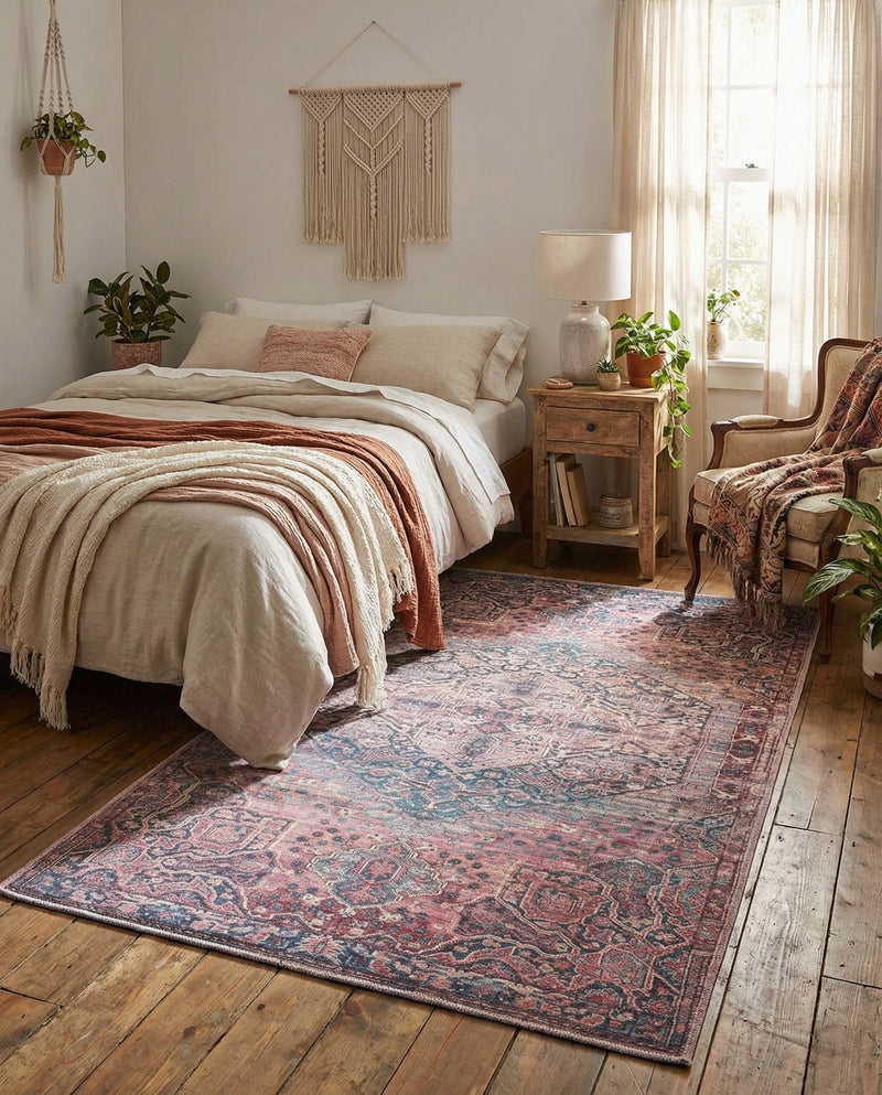 Zahara Oasis Collection Area Rug -  Agadir Rectangle Antique Rust Red  lifestyle 8