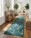Seaside Haven Rugs Collection Area Rug -  Lighthouse Runner Navy Blue  lifestyle 69