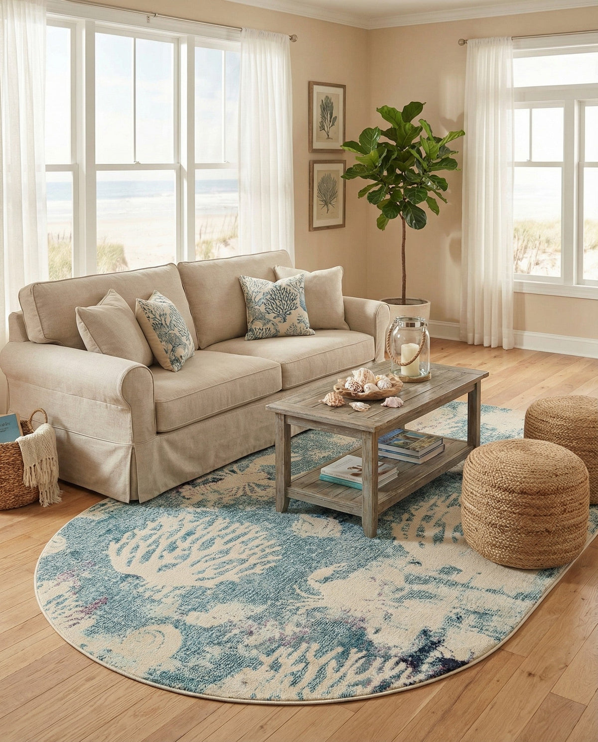Sorrento Shores Collection Area Rug -  Vico Oval Light Blue  lifestyle 51