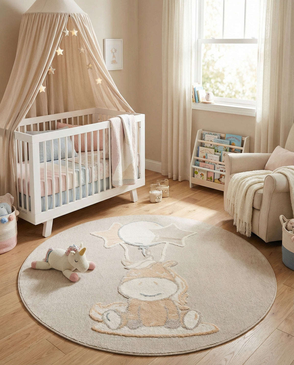 Wonder Tykes Collection Area Rug - Enchanted Round Peach Blossom  lifestyle 49