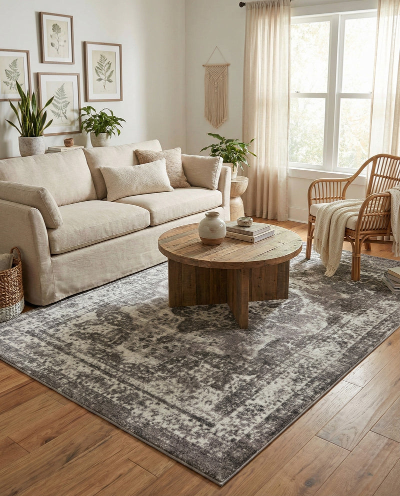 Riviera Elegance Collection Area Rug -  Menton (Gray) Rectangle Gray  lifestyle 22