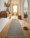 Urban Terrace Collection Area Rug -  Astoria (White and Black) Runner White and Black  lifestyle 57
