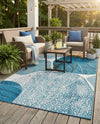 Urban Terrace Collection Area Rug -  Courtyard Rectangle Blue and Ivory  lifestyle 7