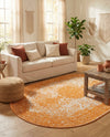 Dover Terrace Collection Area Rug - Marina (Orange) Oval Orange  lifestyle 40