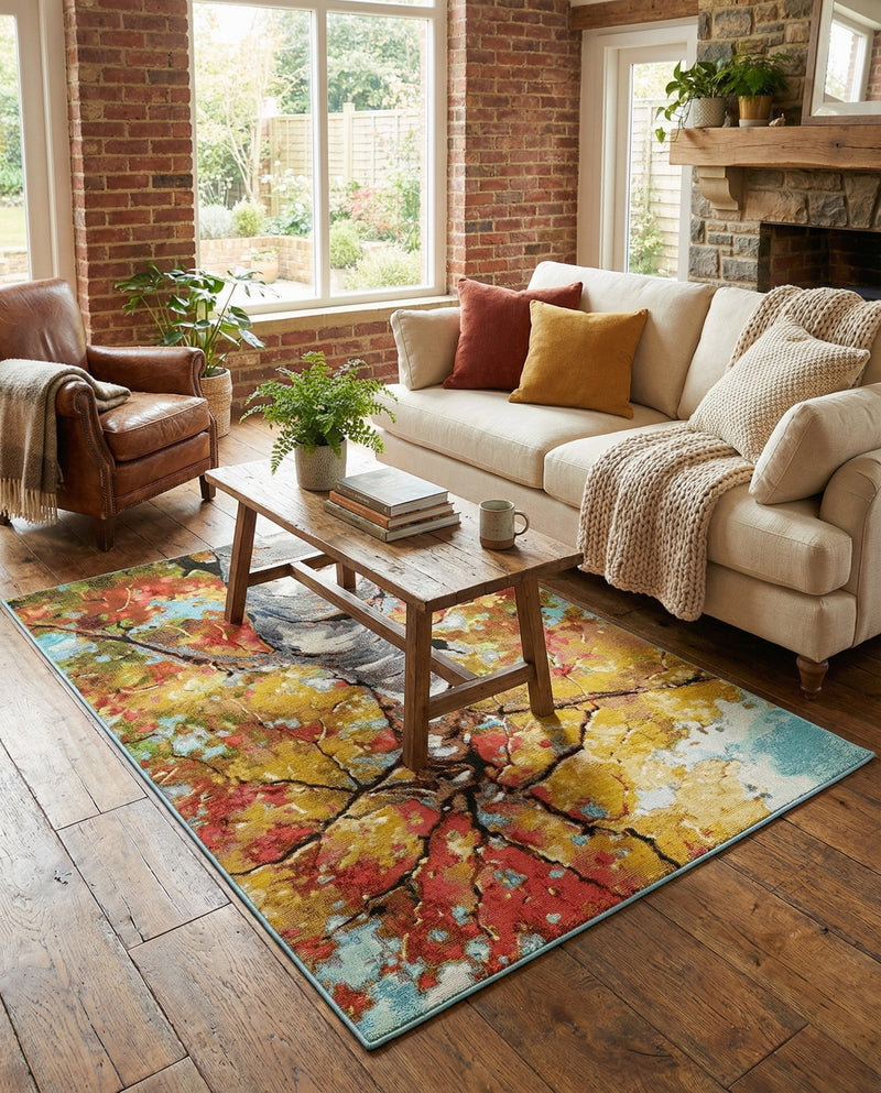 Seaside Blooms Collection Area Rug - Eden Rectangle Multi  lifestyle 3