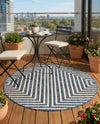 Urban Terrace Collection Area Rug -  Astoria (Blue) Round Blue  lifestyle 41