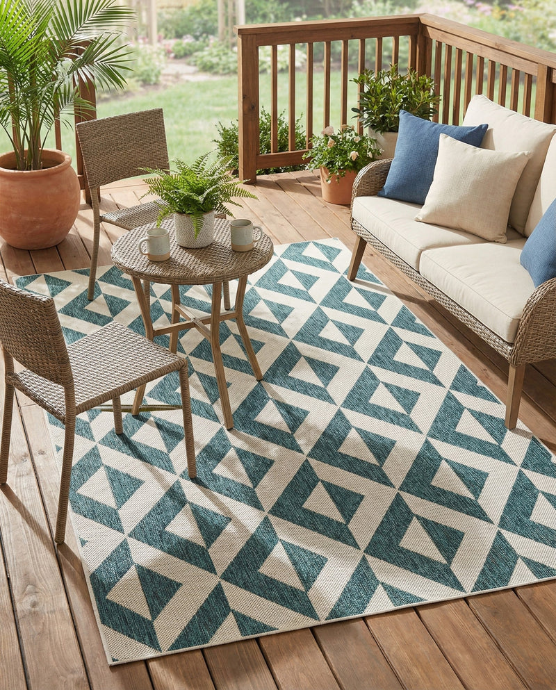 Urban Oasis Rugs Collection Area Rug -  Highrise (Teal) Rectangle Teal  lifestyle 6